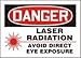 Laser Radiation Avoid Direct Eye Exposure (W/Graph 7X10 .187 Polycarbonate Sign