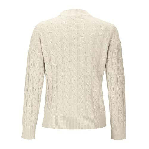 Xiaojmake Womens Cotton Cable Knit Sweaters Basic Long Sleeve V Neck Soft Pullover Slim Fit Winter Fall Twist Knit Sweater4