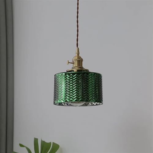 Lampe suspendue Luminaria avec diffuseur en verre vert et système LED