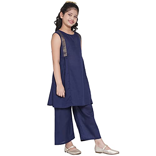 Image of Bitiya By Bhama Girl's Cotton Blend Kurta & Palazzo
