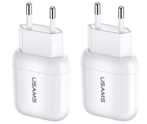 2X Carica Batterie USAMS CC078 per HUAWEI 2.1 Ampere di Potenza USB Travel charger HW-050055E 050055E1W per G750 G6 G7 G8 GX-8 P6 P7 P8 P9 P10 Lite PRO PLUS Bianco