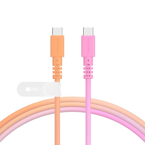 MOTTERU(モッテル) USB-C to USB-C グラデーションケーブル しなやかでやわらかい 絡まりにくく断線に強い Power Delivery 60W iPhone16e 16 15 Nintendo Switch 対応 シリコンケーブルバンド 付属 1.0m ファジーネーブル MOT-SCBCCG100-FN