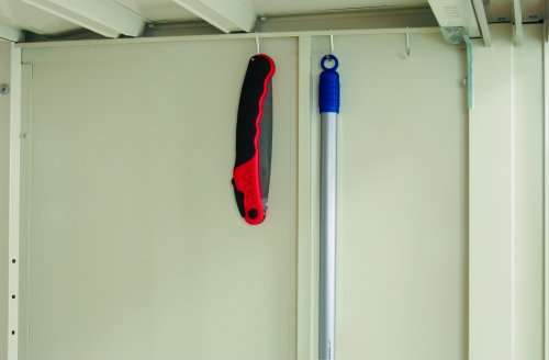 Wolff Finnhaus Yokohama cremeweiß Metall-Gerätehaus ohne Regale und Boden – Bild 4