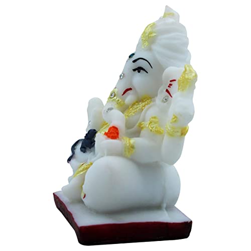 Figurine en polyrésine faite main blanc sculpture poétique et douce - 3