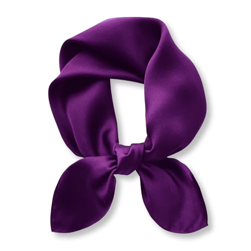 PoeticEHome 100% Pure Mulberry Silk Scarf for Women 26 Square Solid Color