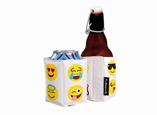 Vin Bouquet FIE 214 - Funda Enfriadora Latas Emoticonos, Cubierta Enfriadora Gel, Velcro Ajustable