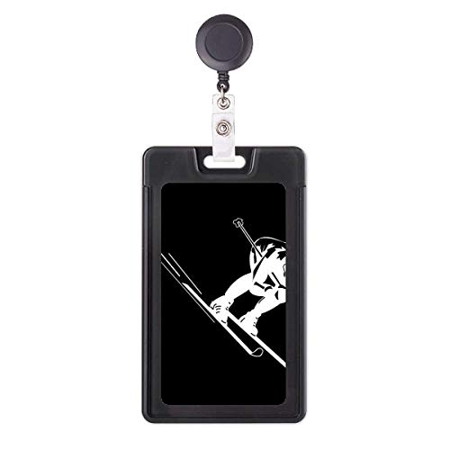 Porte-badge rétractable ski noir pour ne plus perdre votre forfait de station