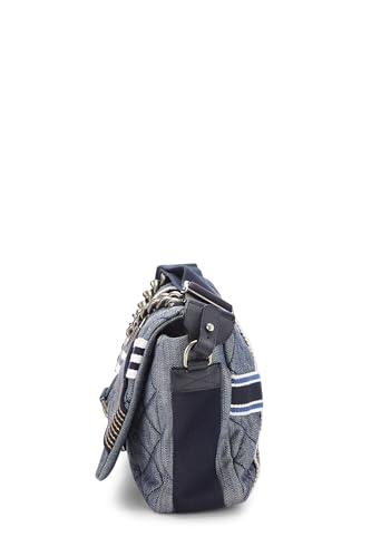 Pre-Loved Blue Denim Airlines Buckle Messenger, Blue3