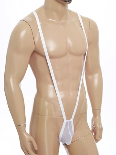 Jugaoge Mens High Cut Thong Jumpsuit Sheer Mesh O-ring Pouch V Sling Mankini T Back Underwear4
