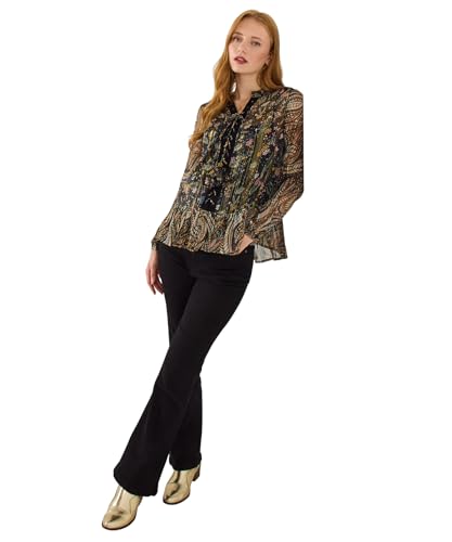 Joe Browns Women's Boho Floral Print Blouse and Cami, Black, 16