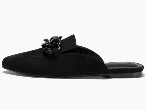 Image of Juliet Holy Womens Mules Flats Pointed Toe Backless Loafers Slip on Metal Chain Slides