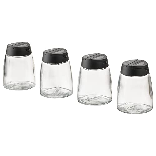 Ikea 365+ IHÄRDIG spice jar, 15 cl, glass/black