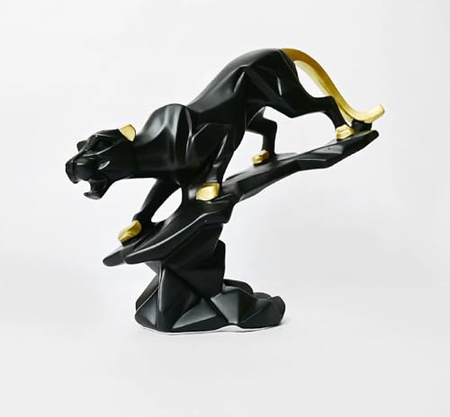 Image of AUGEN Polyresin Jaguar Black Idol Statue Showpiece for Home Decor Decoration and Gifting (1 Piece, 9819B)