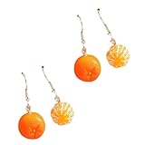 EXCEART 樹脂製オレンジ型イヤリング 耐色性と肌に優しい素材使用 レディース向けファッションアクセサリー 耳に垂れるシミュレーションフ