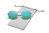 LKEYE Small Unisex Classic Vintage Round Mirror Lens Polarized Sunglasses LK1702 3447