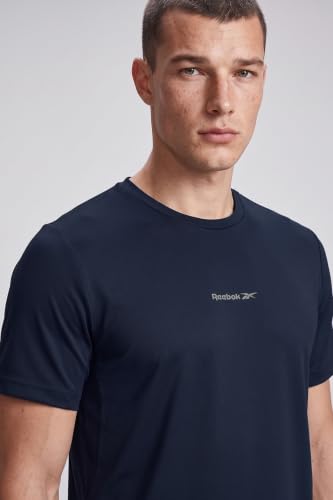 Image of Reebok Men's Polyester Gym T-Shirt - Quick Dry Moisture Wicking Sports T-Shirt for Men | Workout Running Training Tshirt for Men | Half Sleeve Active Tee