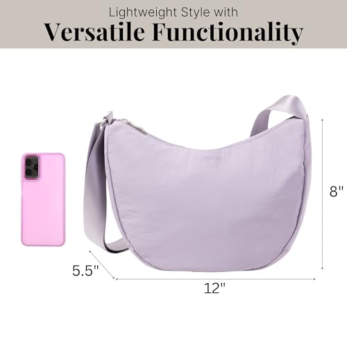 Image of Baggallini Swift Crescent Crossbody Bag for Women - Lightweight 12 inchx8 inch Travel Purse Handbag