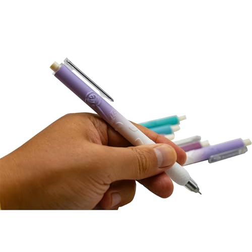 Set 8 bolígrafos florales retráctiles tinta negra miniatura 5