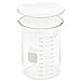 Corning Pyrex 1000-1L, 1000ml Glass Beaker with Corning Pyrex 9985-125, 125mm Watch Glass, Low Form Griffin, Double Scale (Single)