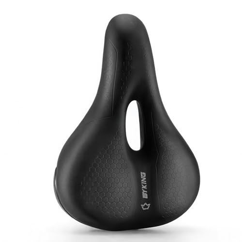 BYKING Bike Saddle Padded Bicycle Seat Soft Comfortable Cushion for Men & Women Wide Memory Foam Cycle Seat Replacement.