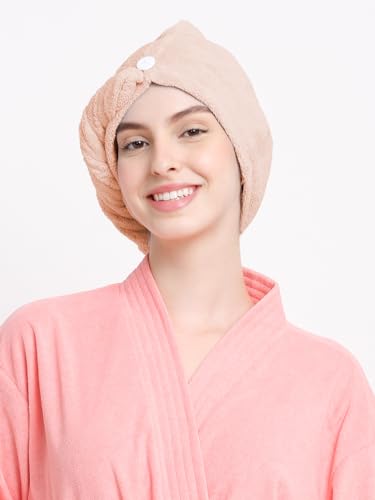 Cortina Microfiber Hair Towel Cap, Soft Absorbent Quick Drying Cap For Curly Thick Hair, Wrap Cap For Rs. 99 @ 82 %
