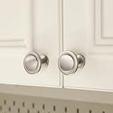 homdiy 25 Pack Brushed Satin Nickel Cabinet Knobs, Round Kitchen Drawer Knobs Solid Zinc Alloy Drawer Pulls for Kitchen Bathroom Closet Dresser Cabinets