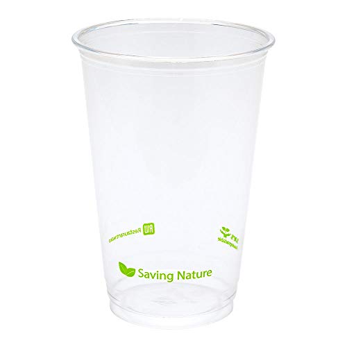 Image of Restaurantware Plastic Drinking Cups 1000 Count of 16 Ounce Clear Plastic Cold Cups, PLA, Sustainable, Freezer-safe, For Cold Beverages, Parties, and Catering Events
