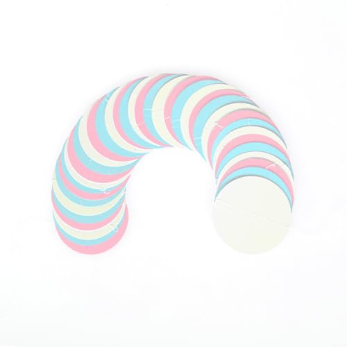Image of White Blue Pink Party Decorations - Paper Garland Streamer Banner Birthday Decorations Baby Shower Decorations Gender Reveal Decorations Gender Neutral Decorations Bridal Wedding HongTongTong