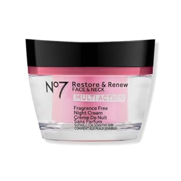 No7 Restore & Renew Multi Action Face & Neck Night Cream - Collagen Peptide Anti Aging Face Cream - Hydrating Hyaluronic Acid + Skin Firming Fragrance Free Night Cream (50ml)