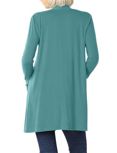 Image of Women's Open Front Cardigan Long Sleeve with Pockets Casual Outwear