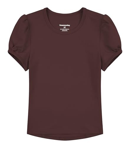 Dreammonkey Girls' Puff Sleeve Shirts Summer Round Neck Cotton T-Shirt (2t-13Y)3