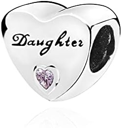 Pandora 925 Sterling Silver Pendant Diy Trendy New Sterling Silver Bead Daughter Heart Shape Charm Fit Original Pandora Charms Bracelet For Women