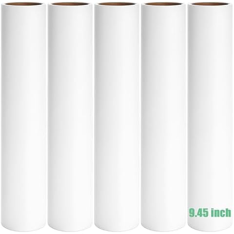 9.45 inch Lint Roller Refills Only, Large Floor Lint Remover Roller Refills for Pet Hair, Extra Sticky 5 Rolls Total 300 Sticky Sheets Cover