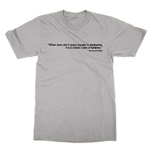 T-shirt Tyranny gris vêtement engagé taille M texte imprimé justice