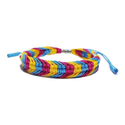 LAMIBEE Pansexual Bracelet Pan Bracelet Pansexuality LGBTQ Pride Love Tibetan Wrist Wrap Bracelet Surfer Bracelet Amulet Boho Rope Bracelet Bangles for Women Men Thread for Him Her (Pansexual)