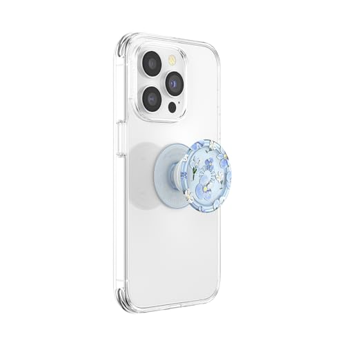 Image of ​​​​PopSockets Phone Grip with Expanding Kickstand, Adhesive Grip - Translucent Blue Fields