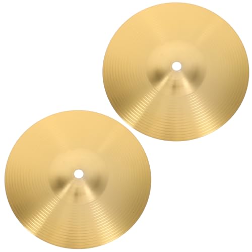Toddmomy Platillos de Latón Dorado Accesorios de Práctica Ideales Juego de 2 para Batería, Ligeros y Portátiles para Músicos Adultos