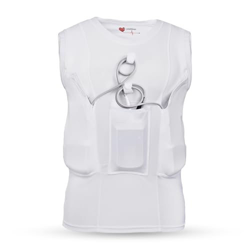 LVAD Women Tank Top for HeartMate 2 & 3 – Ultrathin Spandex Mesh, Secure Controller & Battery Pockets, Breathable Comfort