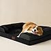 EHEYCIGA Dog Bed Cover Replacement for Large Sized Dog Bed, Waterproof Washable Removable Cover for Orthopedic Memory Foam Dog Sofa, Non-Slip Bottom, Black, Cover Only