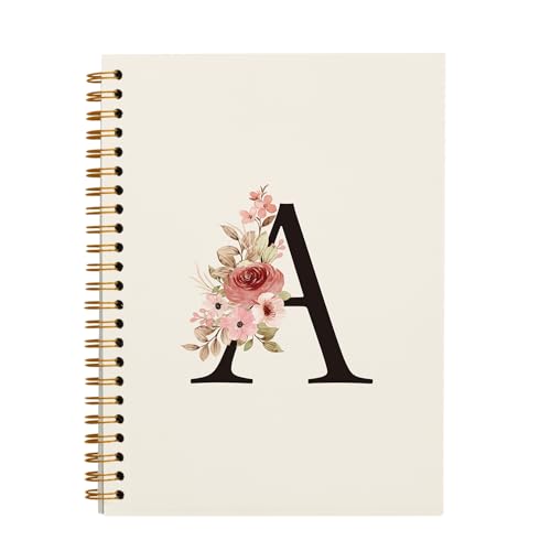 OXW Personalized Initial A Notebook, Cute Custom Notebook for Sch...