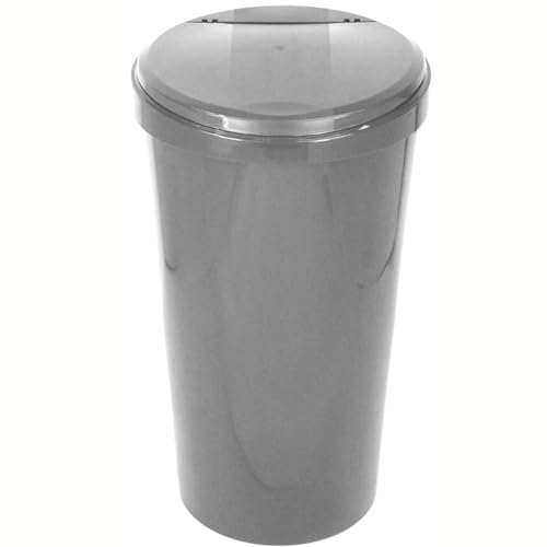 Easy Shopping 50L Touch Bin Recycling Bin Touch Top Lid for Home Garden Office School Kitchen and Bathroom 50 Litre Waste Dustbin In 5 Colours (Grey)