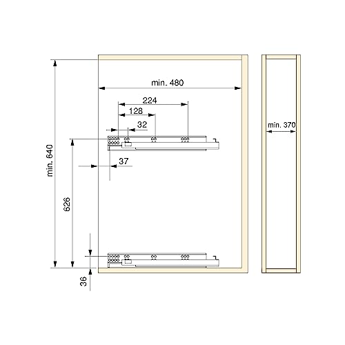 Emuca - Carrello Estraibile Titanestar Con Sistema Di Chiusura Morbida, Modulo 400Mm, Grigio Antracite, Acciaio - 4