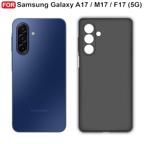 Image of CEDO Back Cover for Samsung Galaxy A17 / M17 / F17 (5G) | Camera Bump Protection & Inner Velvet Fabric Lining | Ultra Slim Matte Soft Rubberised Case Cover (Black)