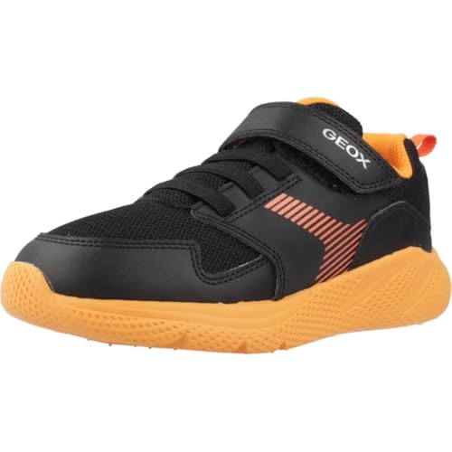 Geox J SPRINTYE Boy A - Scarpe da Ginnastica Bambino, Black/Orange,