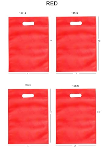 Image of V4L RED Color D-Cut Cloth Carry Bag, Handle Bag, Shopping Bag, Daily Use Bag, Gift Bag (13X18, Pack of 25)