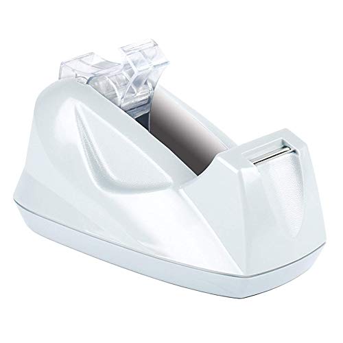 Acrimet Premium Desktop Tape Dispenser Jumbo, Plastic, Non-Skid Base (Heavy Duty) (White Color) image 4