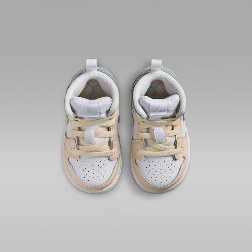 Jordan 1 Mid SE Baby/Toddler Shoes (Sail/Sea Glass/Glacier Blue/Guava Ice)4