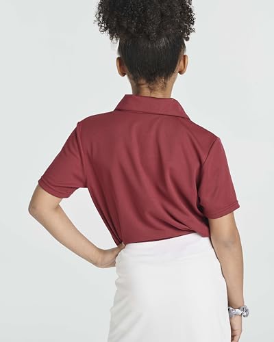 Image of 3 Pack Girls' Mesh Polo Shirts Short Sleeve Collared School Uniform Tops | Sizes 4-18, Quick Dry Performance Knit, Easy Care Everyday, Back To Class Ready, Plain Smart Collar, Golf