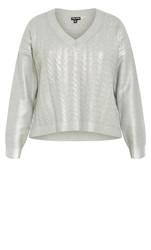 Image of City Chic Plus Size Jumper Iliana in Silver