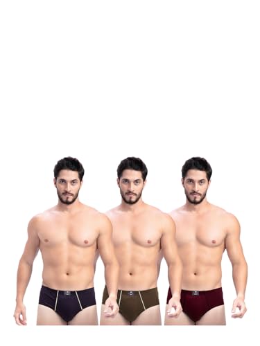 Image of Milton Mens Pure Cotton Solid Briefs with Inner Elastic|Premium Soft Breathable Underwear for Men|Comfort-Fit Waistband for All-Day Wear|Multi-Color, Color Name May Vary as per Availability|Pack of 3